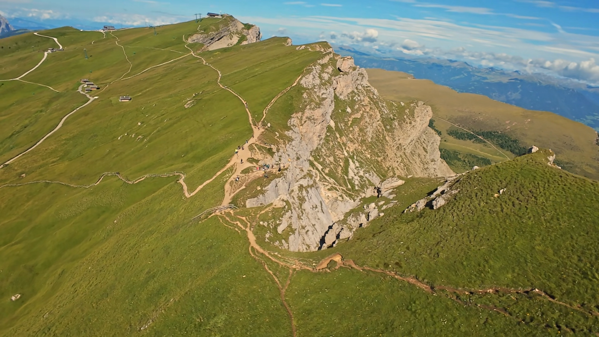 Dolomites Italy Seceda Aerial Seceda Ridge Stock Footage SBV-353765612 ...
