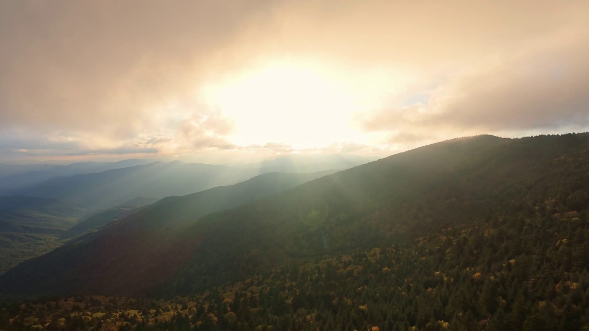 Golden Sunrise Breaking Through Clouds Over Stock Footage SBV-351991025 ...