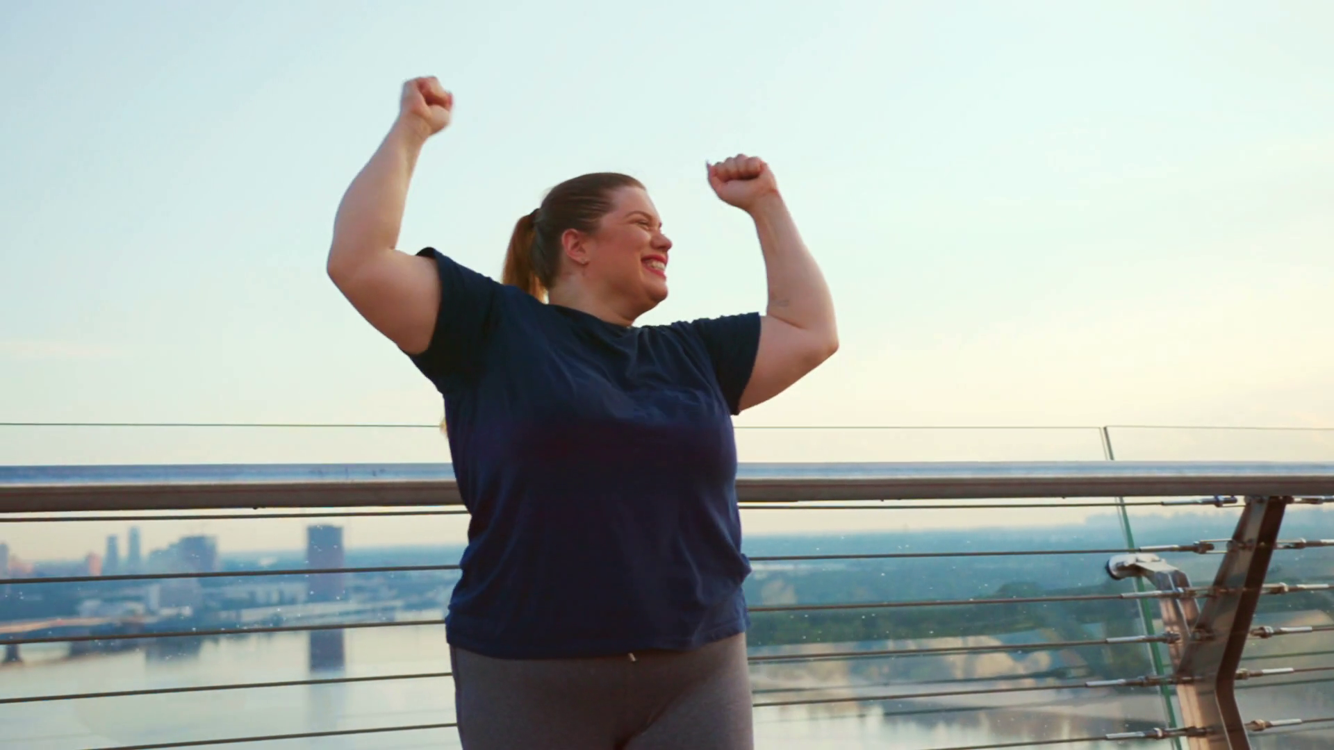 Outdoor Portrait Of Body Positive Overweight Stock Footage SBV ...