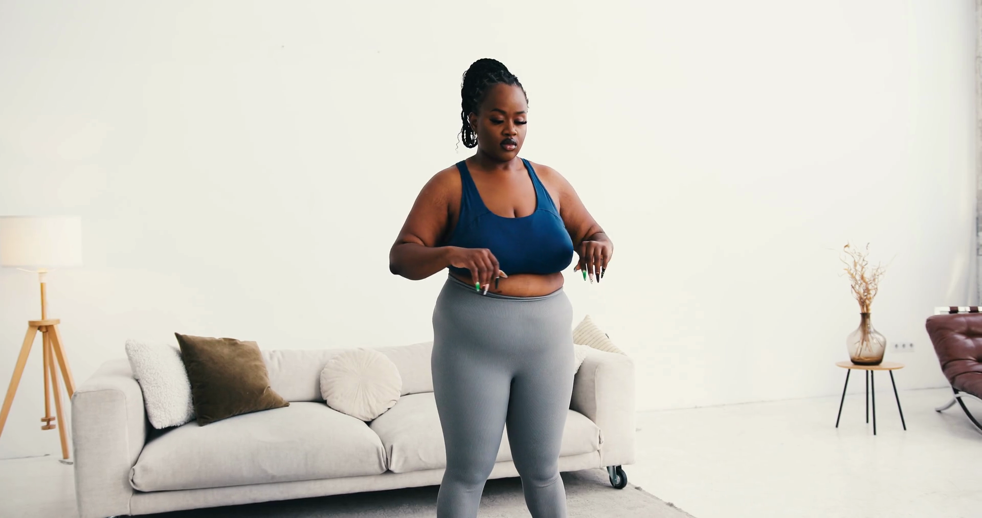 Plus Size African American Woman Engaging In Stock Footage SBV ...