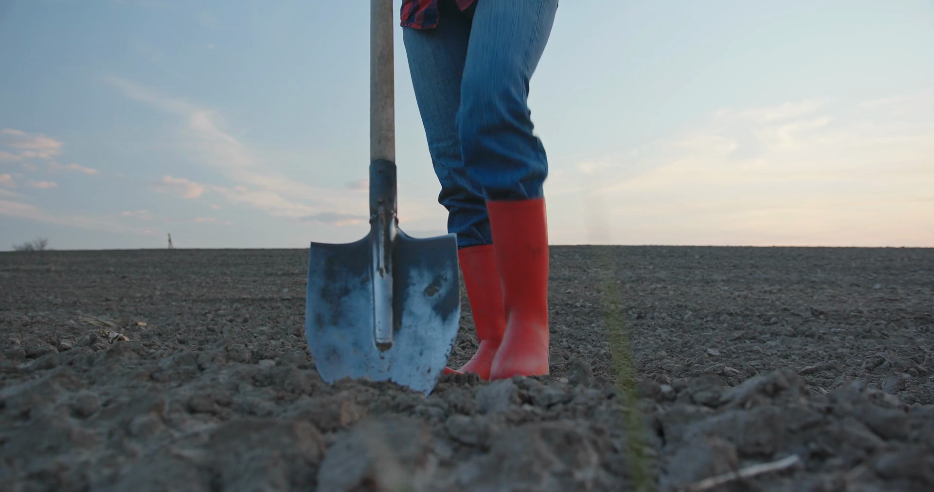Woman Farmer In Red Rubber Boots Digging Stock Footage SBV338378621