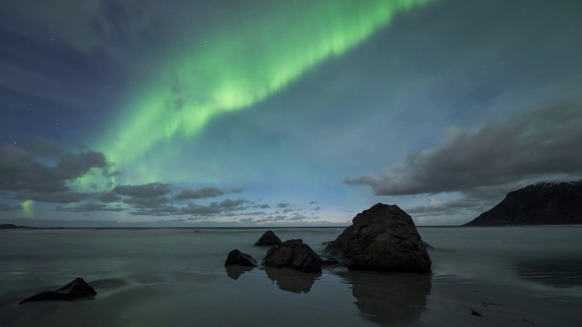 Northern Lights Over Beach Stock Footage SBV330844680 Storyblocks
