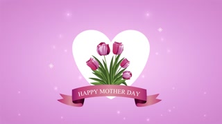 happy mothers day lettering animation