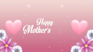 happy mothers day lettering animation