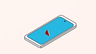 smartphone device with alert symbol animation