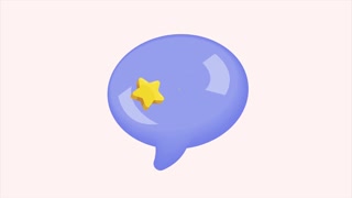 speech bubble with stars animation