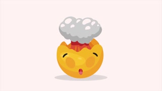 exploding emoji character social animation