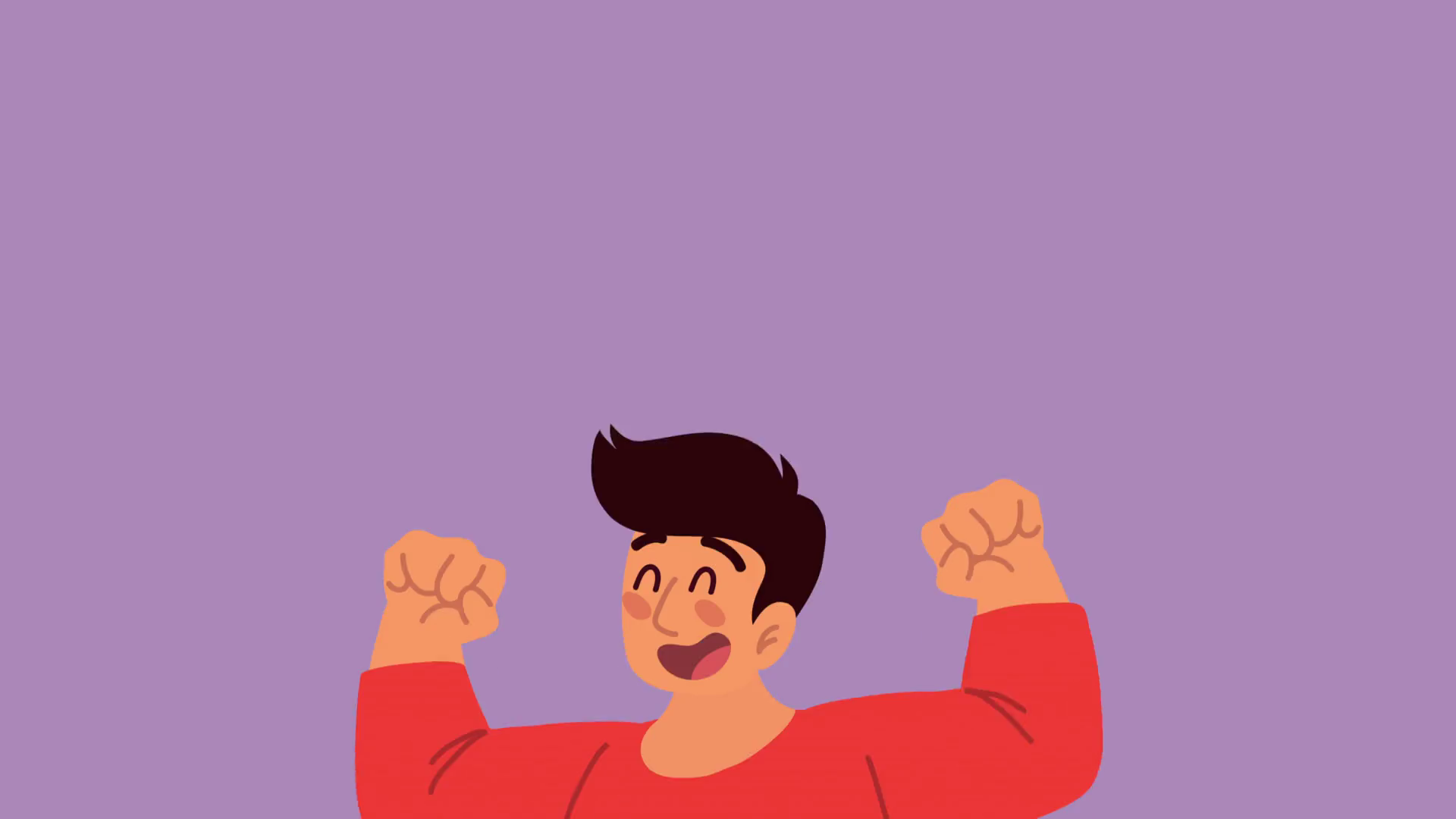 young happy strong man character Motion Background 00:11 SBV-347123898