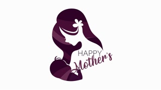 happy mothers day lettering with silhouette