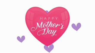 happy mothers day lettering in pink heart