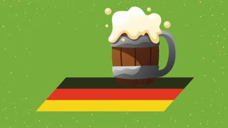 oktoberfest celebration animation with beers in germany flag