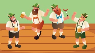 oktoberfest celebration german men characters