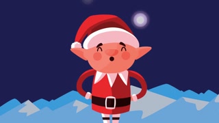 Cheerful holiday animation featuring a small elf