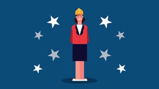 happy labor day celebration with architect woman