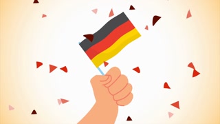 oktoberfest celebration animation with hand waving germany flag