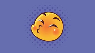 adorable emoticon with heart face animation