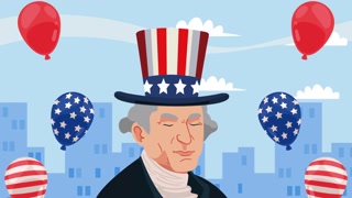 president george washington character animation