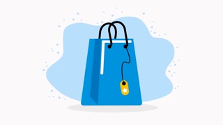 paper shopping bag e-commerce animation