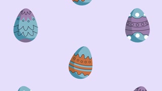 Painted Easter eggs pattern animation