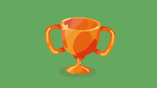 golden trophy cup award animation