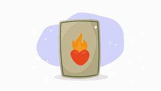 magic card with heart animation