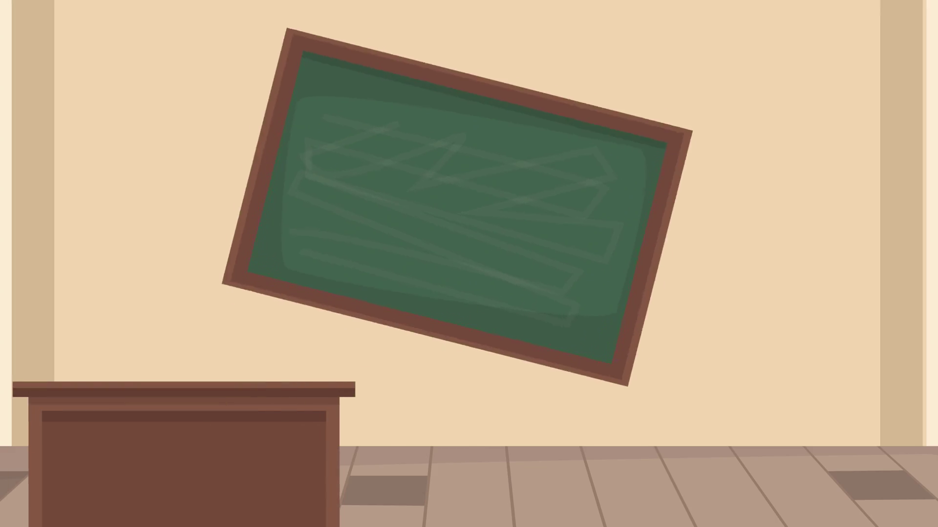 back to school animation with lettering in chalkboard ,4k video