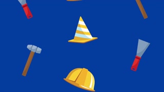 happy labor day celebration with tools pattern ,4k video animated