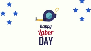usa labor day lettering with tape measure