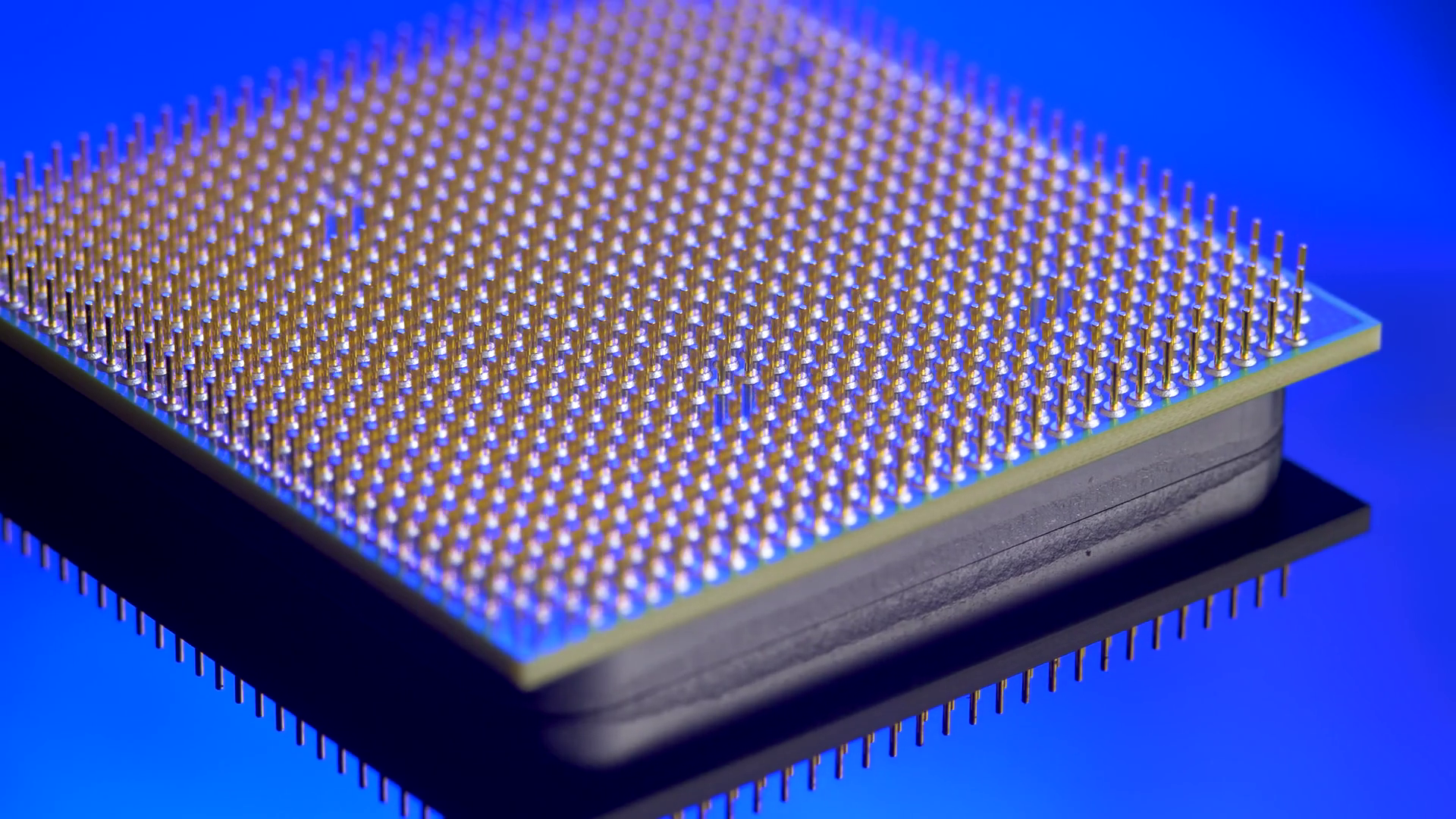 Cpu Processor On Blue Mirror Surface Stock Footage SBV-348572275 ...