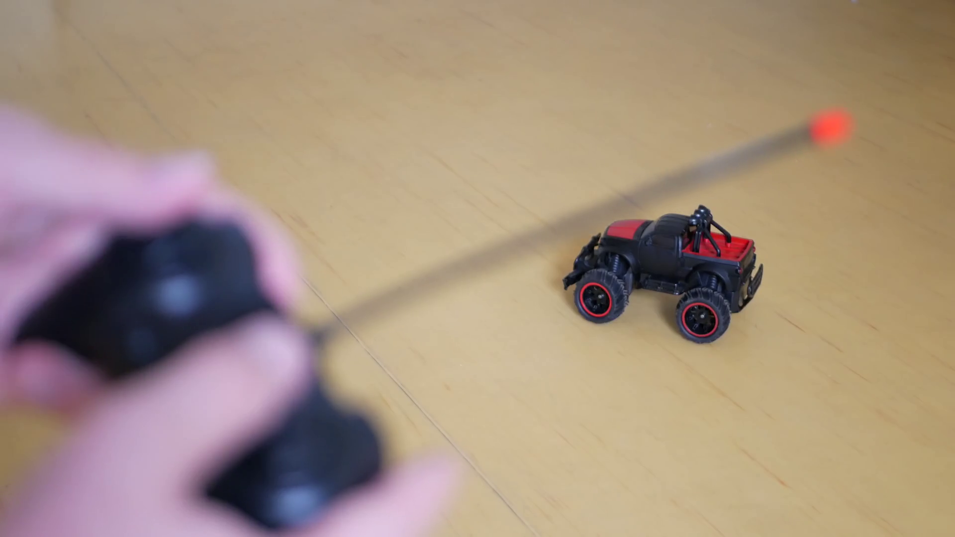 Controlling Toy Car With Joystick Remote Stock Footage SBV337767495
