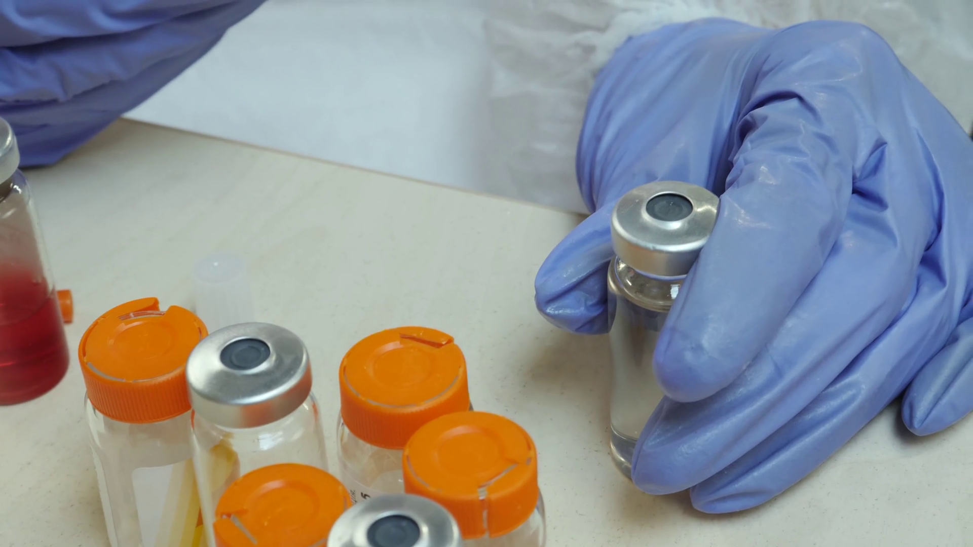 Nurse Draws Solution Into Syringe From Vial Stock Footage SBV335820325 Storyblocks