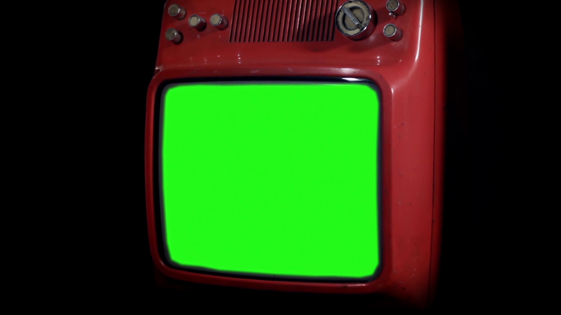 Old Red Televisionturning On With Green Stock Footage SBV-352825036 ...