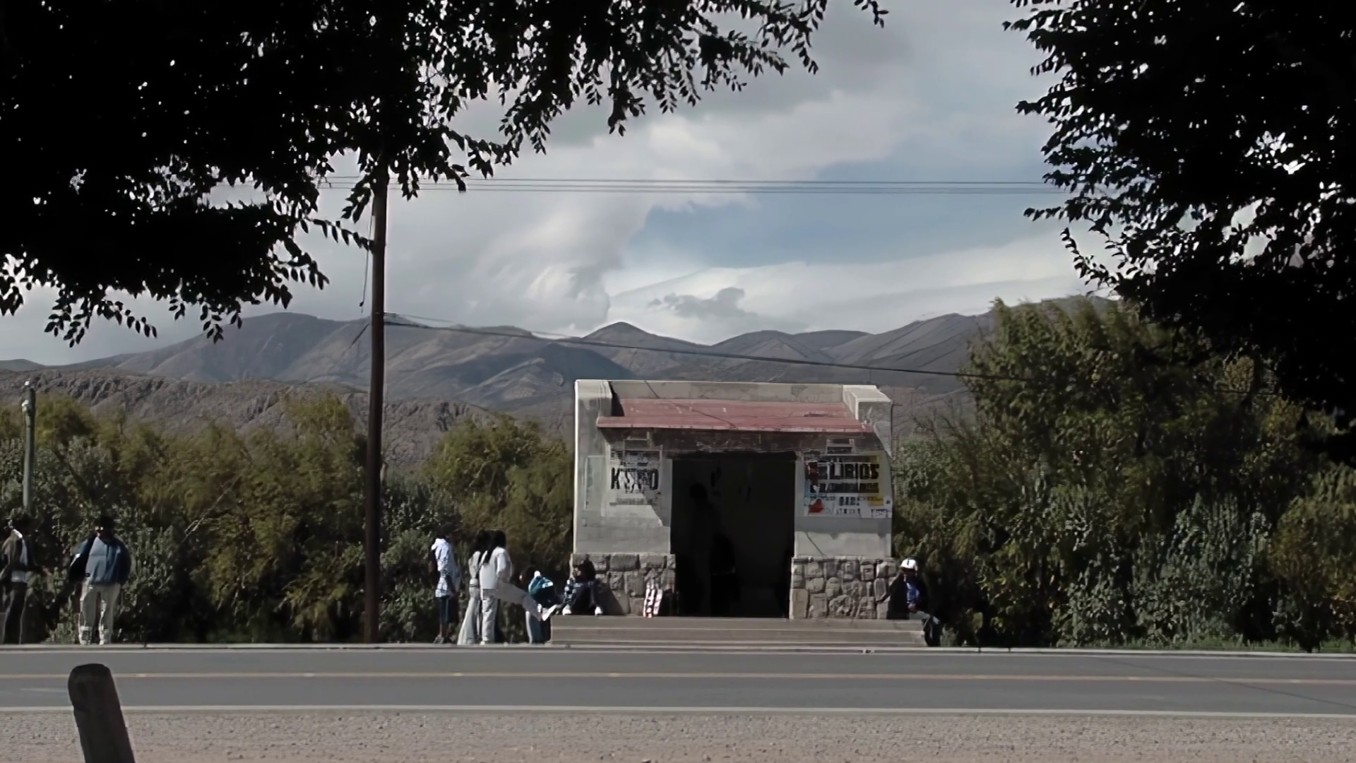 Rural Bus Stop On Quiet Country Road Near Stock Footage SBV-352034237 ...