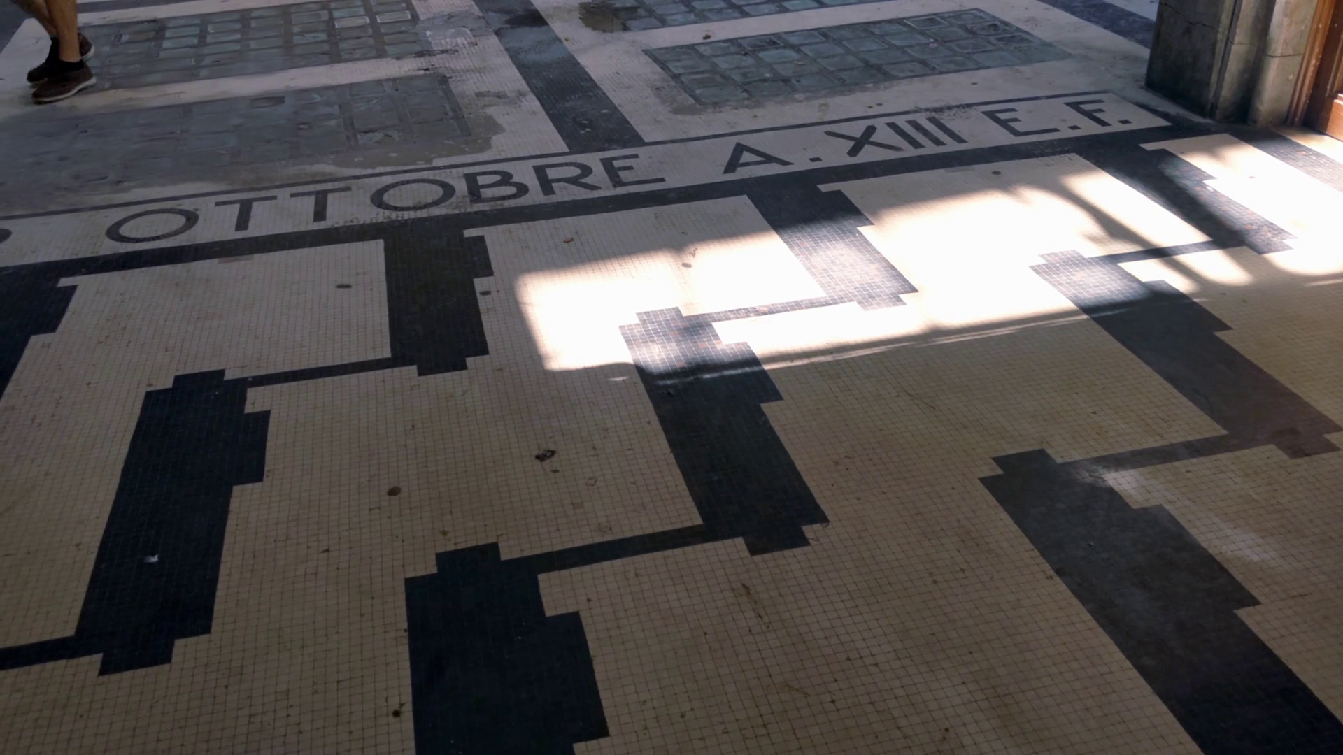 Fascist Era Mosaic Floor With Date October 2 Stock Footage SBV ...