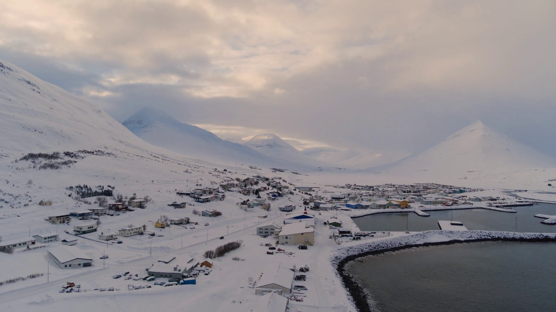 Remote Icelandic Buildings Covered In Snow Stock Footage SBV-351814188 ...