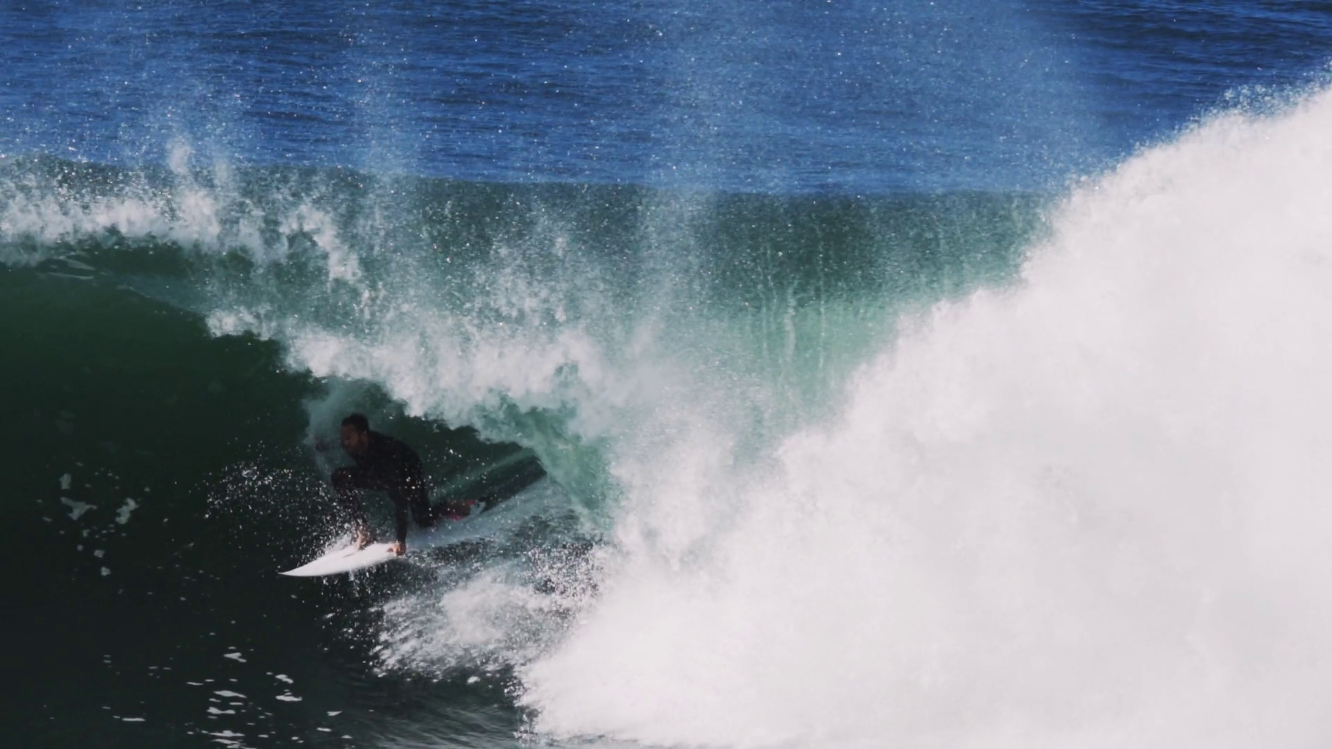 Low Light Surf Barrel Rolls Over Rider Lit Stock Footage SBV-352242776 ...