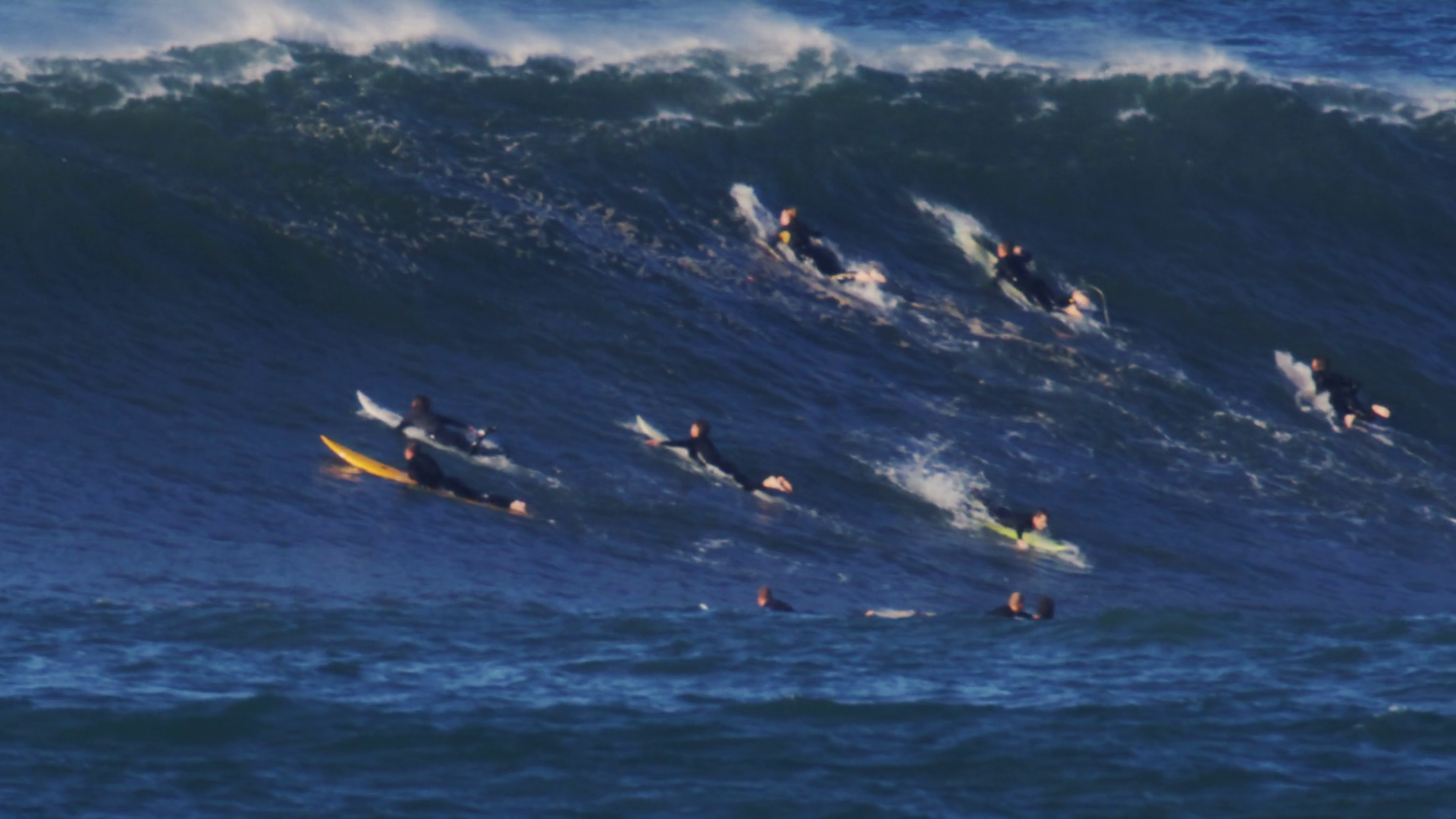 Slow Motion View Of Surfers In Lineup Stock Footage SBV-351744893 ...