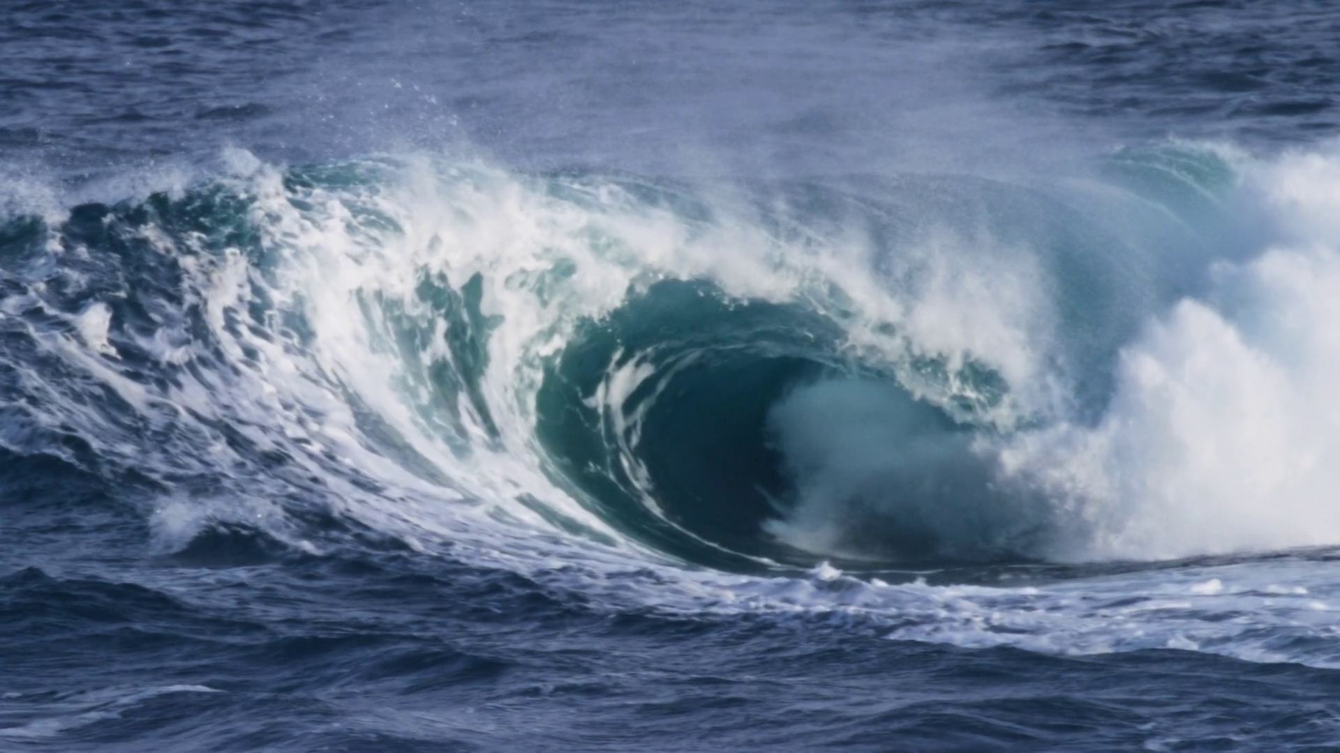Slow Motion Shot Of Barreling Wave With Foam Stock Footage SBV ...