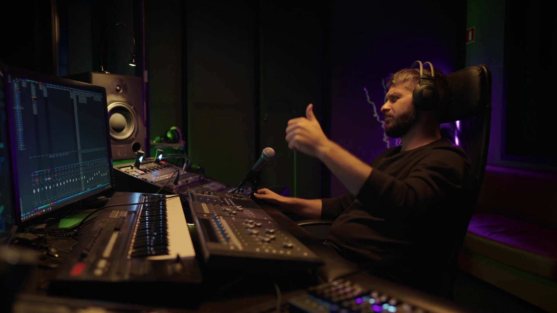 Music Production Sound Engineer Working With Stock Footage SBV ...