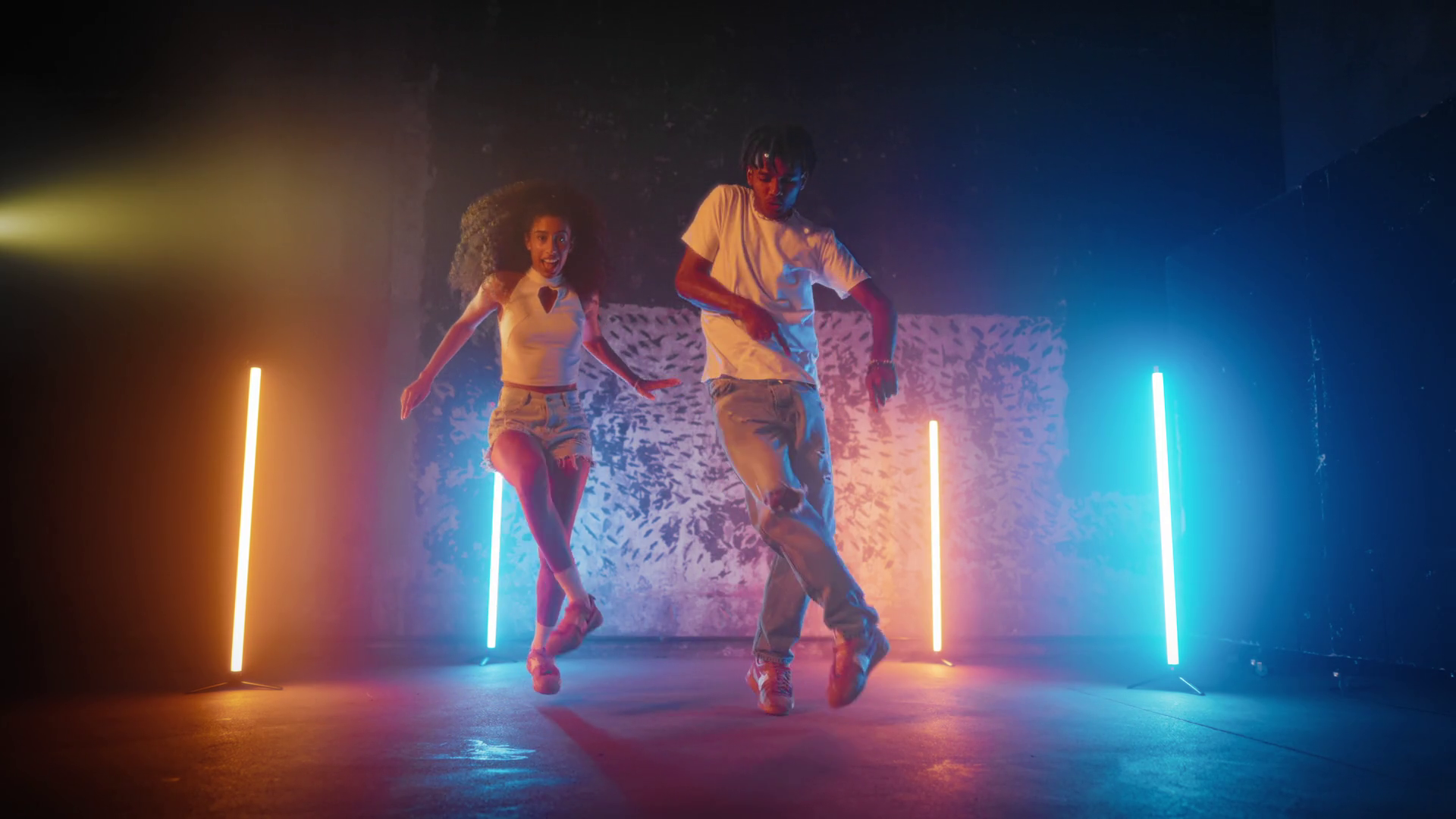 Positive Male Female Dancers Moving Actively Stock Footage SBV ...