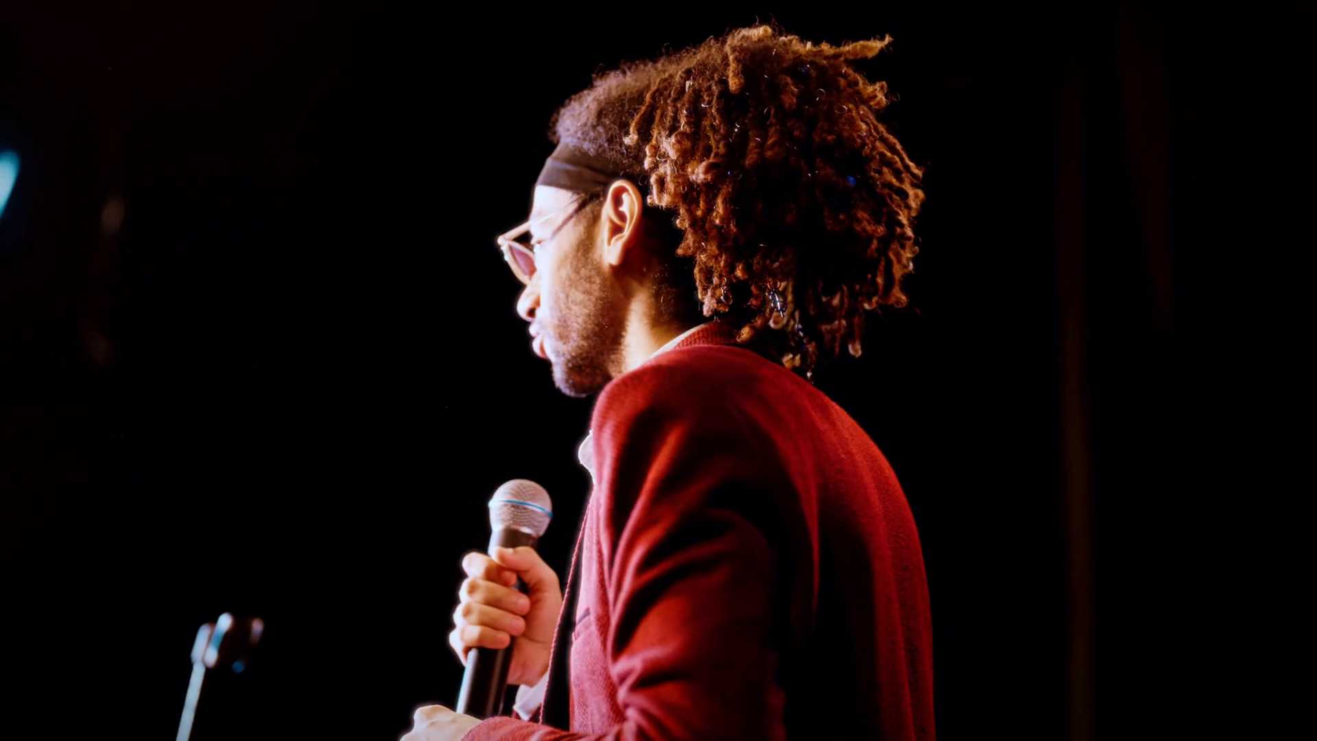 Emotional Black Man Speaking On Stage Back Stock Footage SBV-351773295 ...