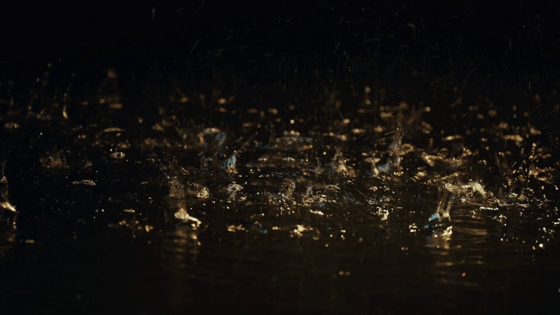Rain In Night Drops Falling In Puddle Stock Footage SBV-351939643 ...