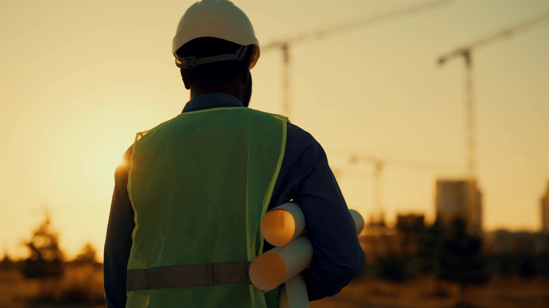 Safety Precautions At Construction Site Back Stock Footage SBV ...