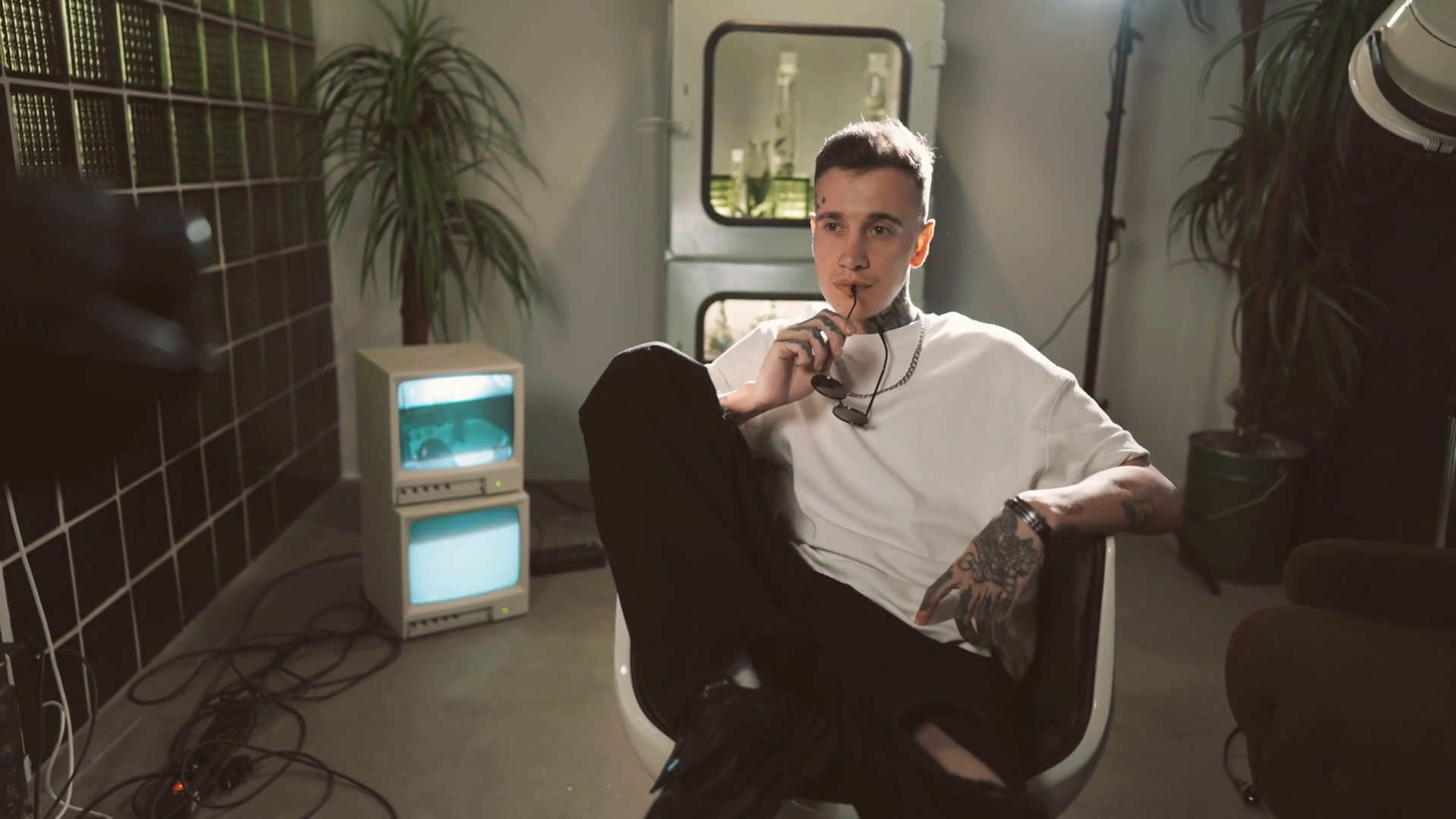 Trendy Rap Artist Posing In Studio Shooting Stock Footage SBV-353435206 ...