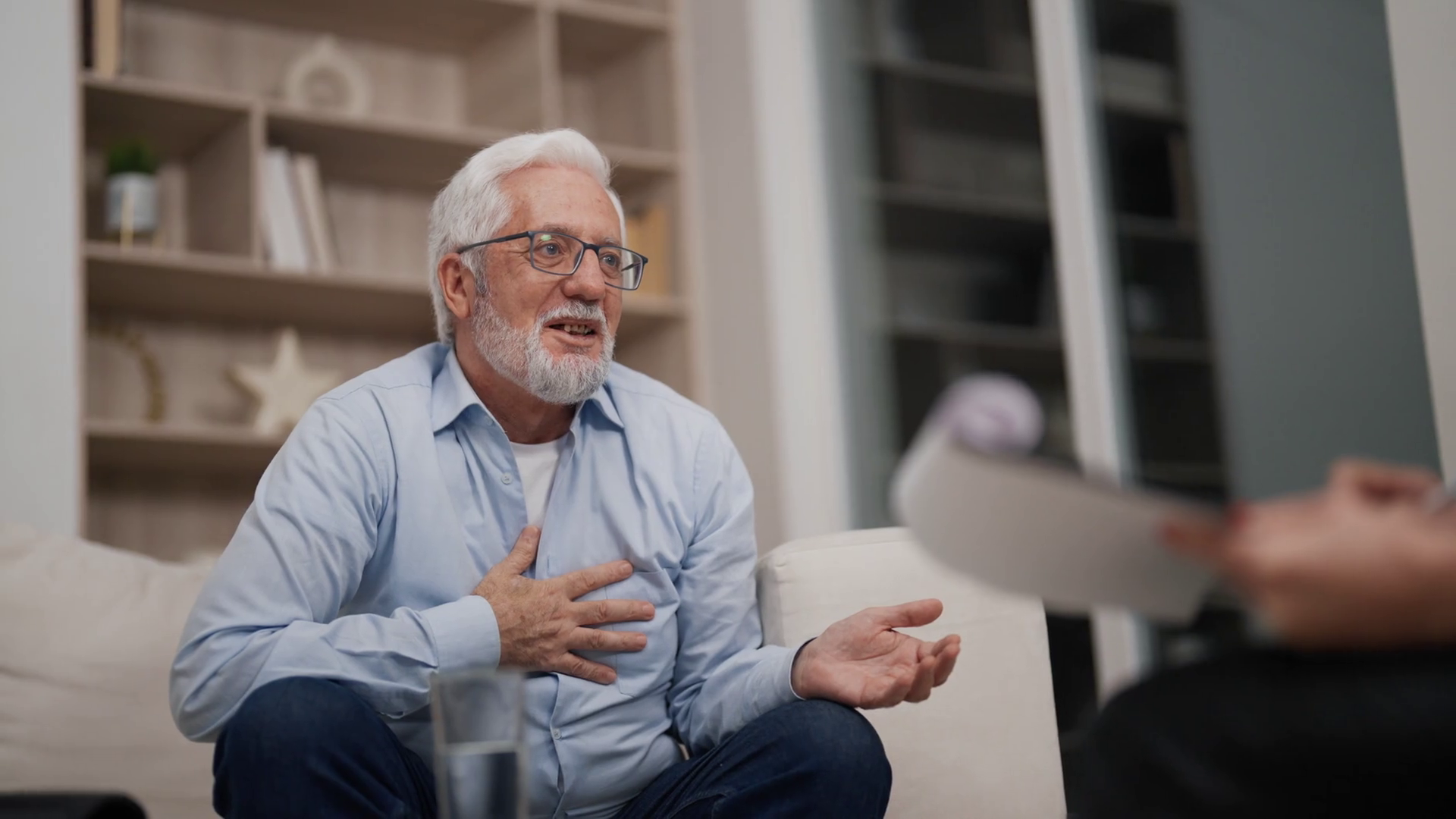 Senior Man Visits Geriatric Therapist Old Stock Footage SBV-348845465 ...