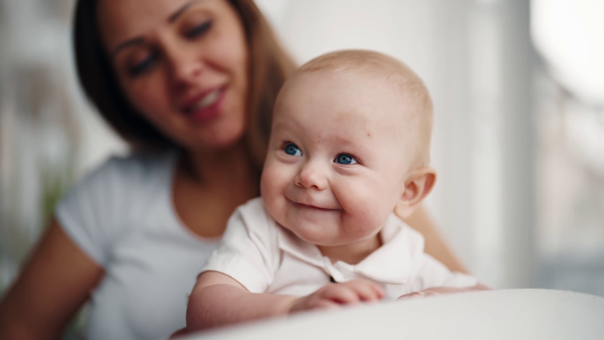 Happy Mom Babysitting Little Baby Smiling Stock Footage SBV347559082 Storyblocks