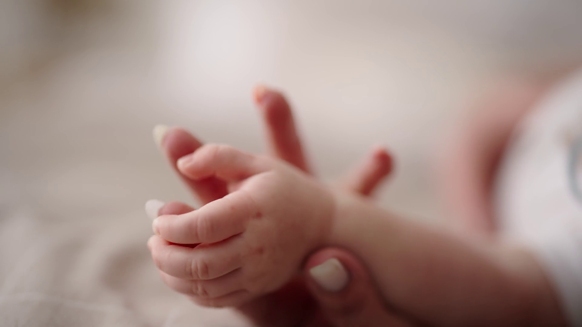 Baby Touches Mommy's Hand Grasping Reflex Of Stock Footage SBV347559088 Storyblocks