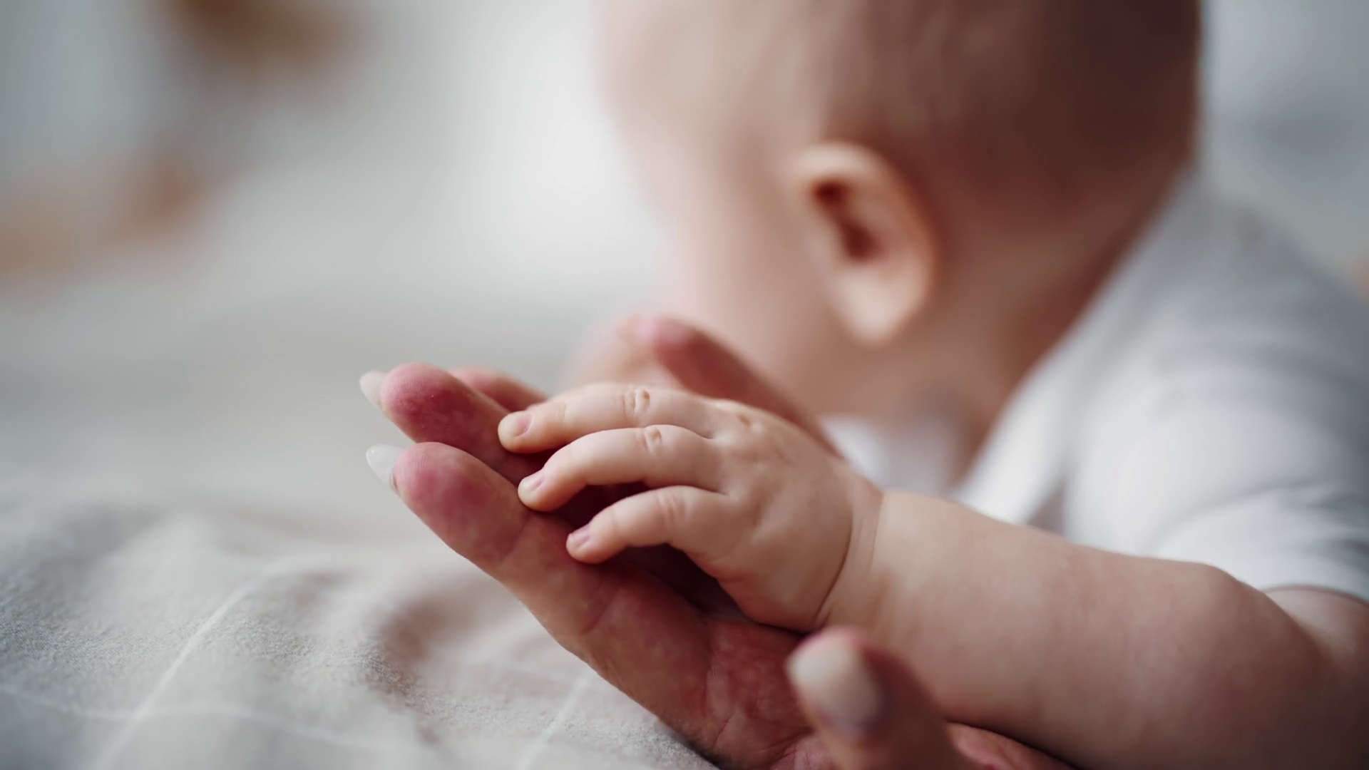 Baby Touches Mommy's Hand Grasping Reflex Of Stock Footage SBV347571878 Storyblocks