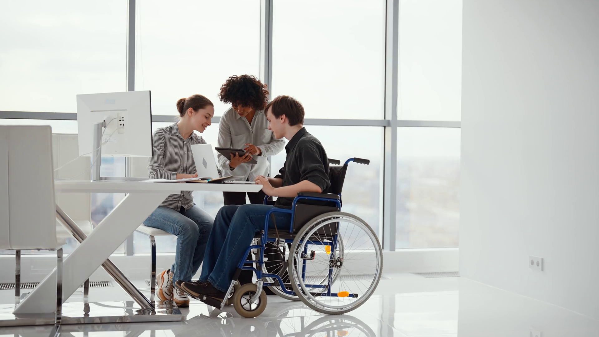 Man With Physical Disability In Wheelchair Stock Footage SBV-347638360 ...