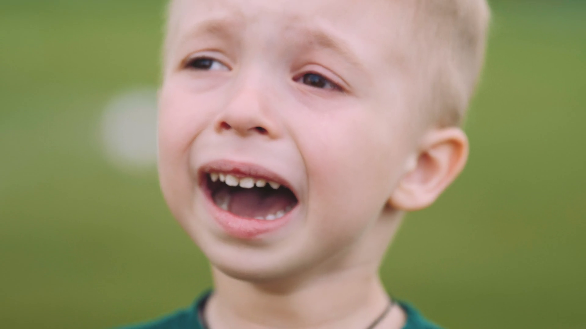 Portrait Of Crying Little Boy Child Is Stock Footage SBV346643674